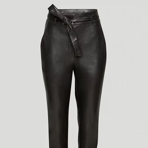 Vegan Leather Belted Pants